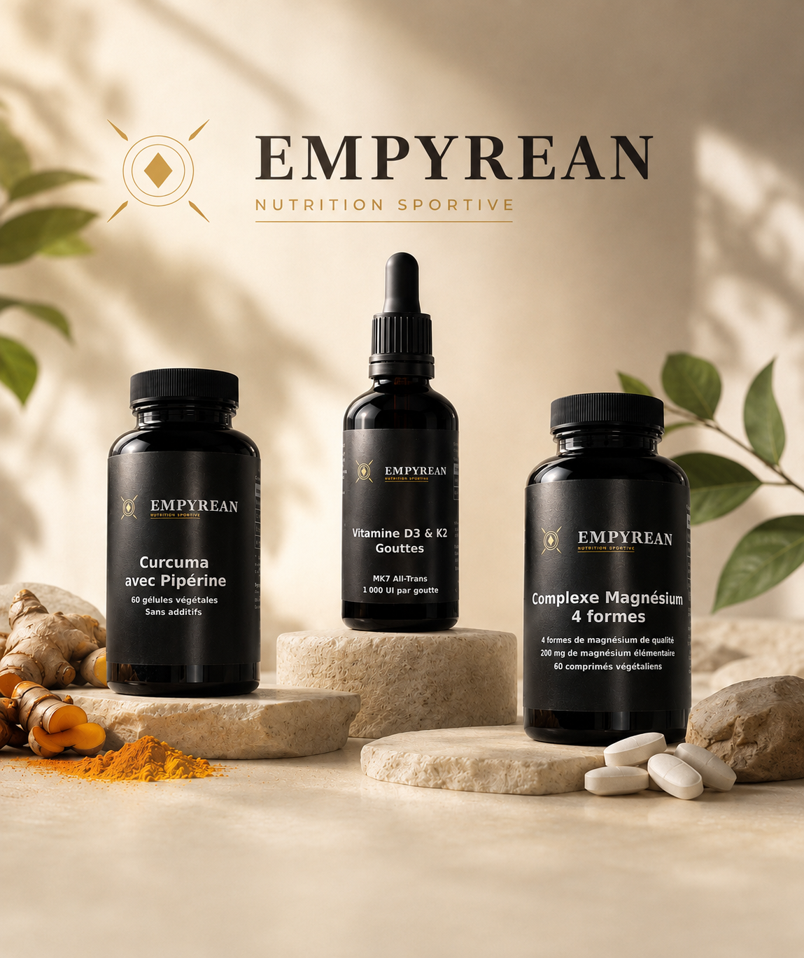 Pack Récupération — Magnésium, Vitamine D3+K2 & Curcuma