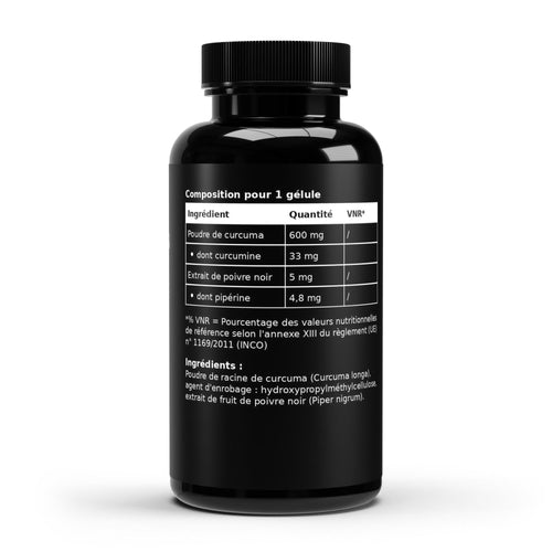 Curcuma & Pipérine — 60 gélules végétales